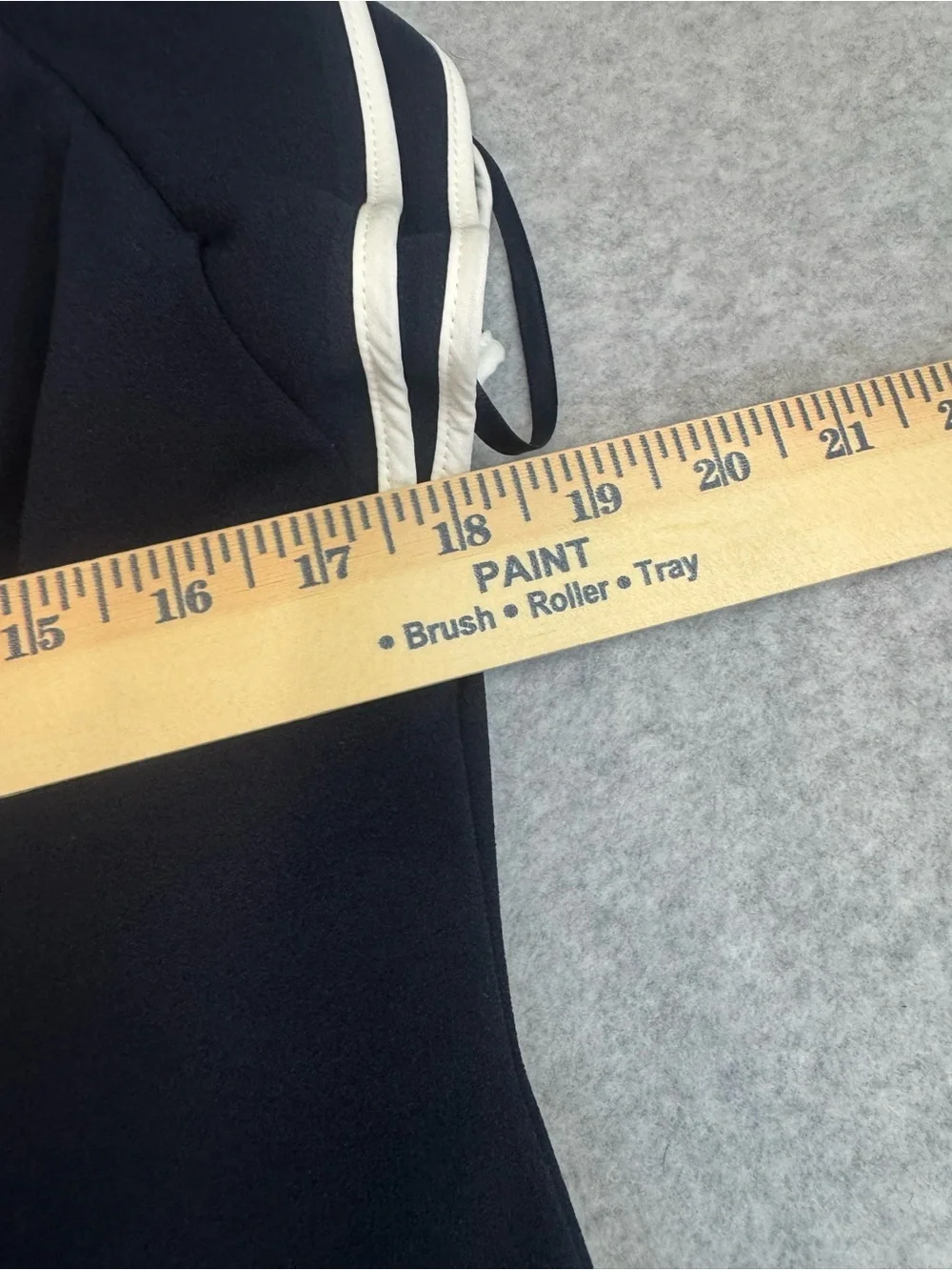 Tommy Hilfiger Navy White Trim Classic Modest flutter Sleeve Shift Dress 14